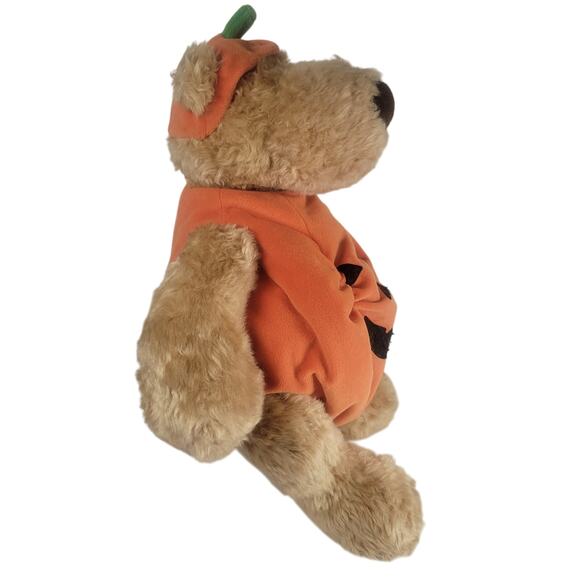 Halloween Pumpkin Bear Plush Stuffed Animal Brown Tan 16" Pottery Barn RARE - Picture 6 of 13